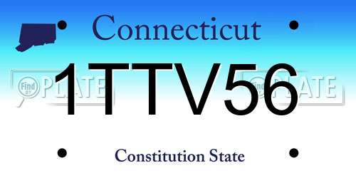1TTV56 Connecticut License Plate