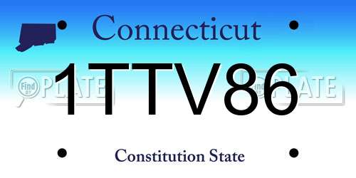 1TTV86 Connecticut License Plate