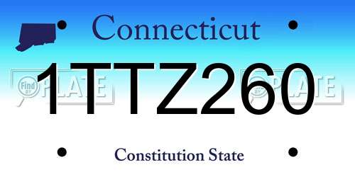 1TTZ260 Connecticut License Plate