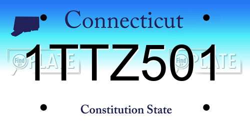 1TTZ501 Connecticut License Plate