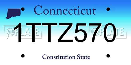 1TTZ570 Connecticut License Plate