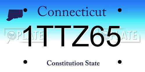 1TTZ65 Connecticut License Plate