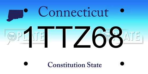 1TTZ68 Connecticut License Plate