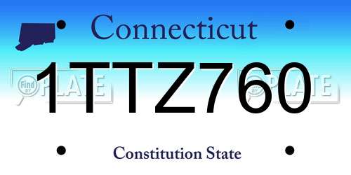 1TTZ760 Connecticut License Plate