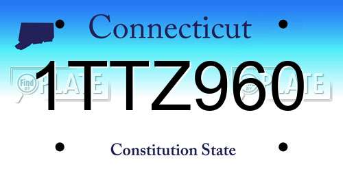 1TTZ960 Connecticut License Plate