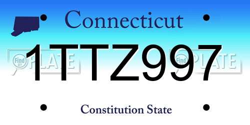1TTZ997 Connecticut License Plate