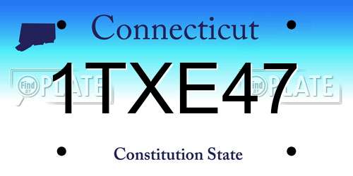 1TXE47 Connecticut License Plate