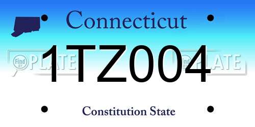 1TZ004 Connecticut License Plate