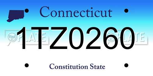1TZ0260 Connecticut License Plate