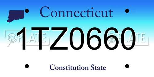 1TZ0660 Connecticut License Plate