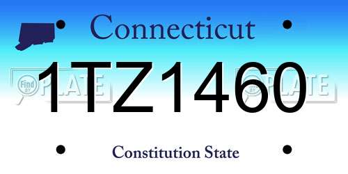 1TZ1460 Connecticut License Plate