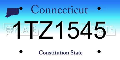 1TZ1545 Connecticut License Plate
