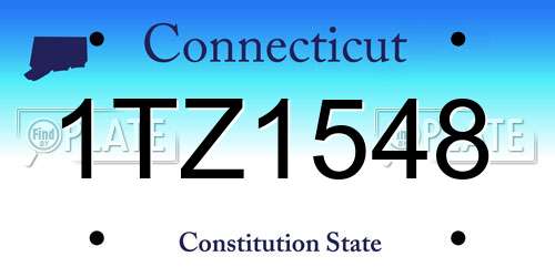 1TZ1548 Connecticut License Plate