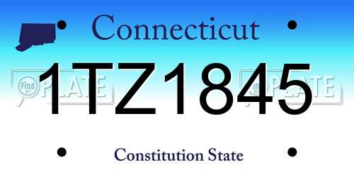 1TZ1845 Connecticut License Plate