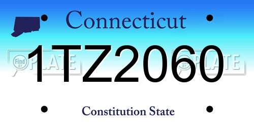 1TZ2060 Connecticut License Plate