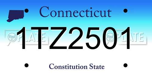 1TZ2501 Connecticut License Plate