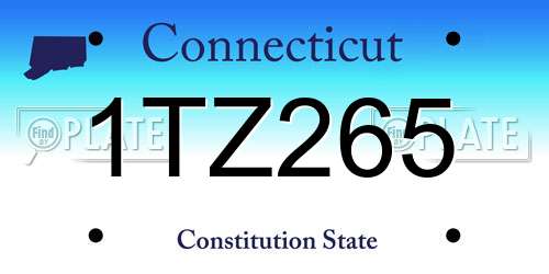 1TZ265 Connecticut License Plate