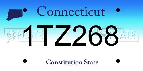 1TZ268 Connecticut License Plate