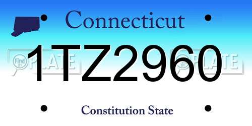1TZ2960 Connecticut License Plate