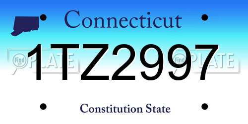 1TZ2997 Connecticut License Plate