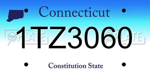1TZ3060 Connecticut License Plate