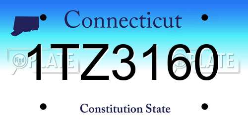 1TZ3160 Connecticut License Plate