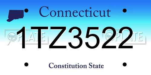1TZ3522 Connecticut License Plate