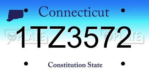1TZ3572 Connecticut License Plate