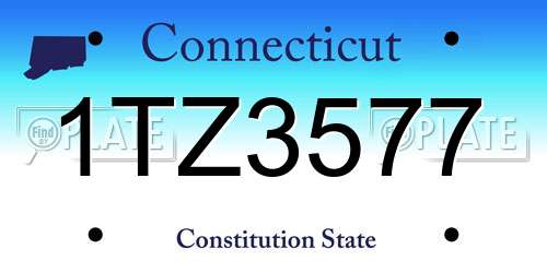 1TZ3577 Connecticut License Plate