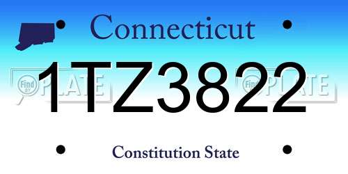 1TZ3822 Connecticut License Plate