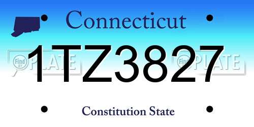 1TZ3827 Connecticut License Plate