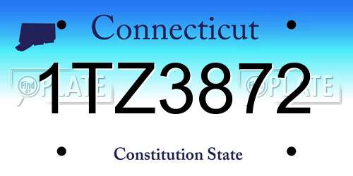 1TZ3872 Connecticut License Plate