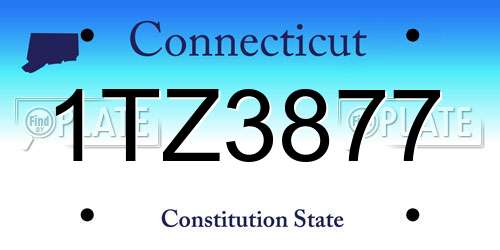 1TZ3877 Connecticut License Plate