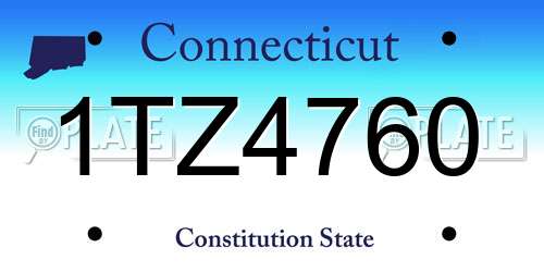 1TZ4760 Connecticut License Plate