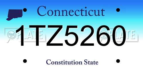 1TZ5260 Connecticut License Plate