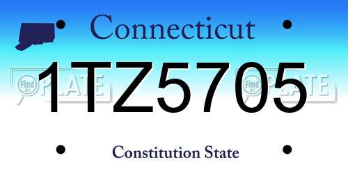 1TZ5705 Connecticut License Plate
