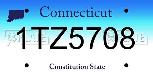 1TZ5708 Connecticut License Plate