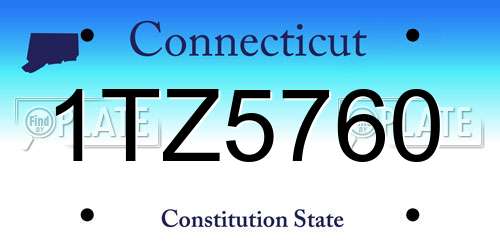 1TZ5760 Connecticut License Plate