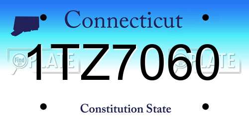 1TZ7060 Connecticut License Plate