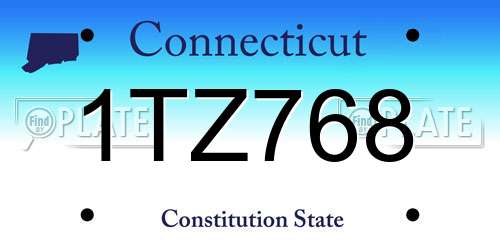 1TZ768 Connecticut License Plate