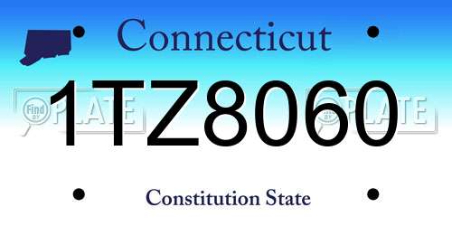 1TZ8060 Connecticut License Plate