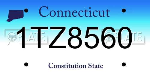 1TZ8560 Connecticut License Plate