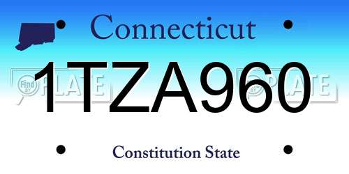 1TZA960 Connecticut License Plate