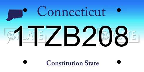 1TZB208 Connecticut License Plate