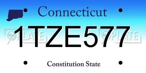 1TZE577 Connecticut License Plate