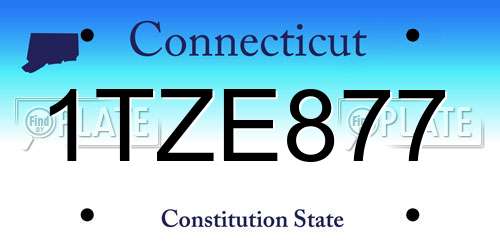 1TZE877 Connecticut License Plate