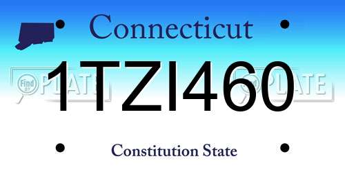 1TZI460 Connecticut License Plate