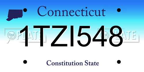 1TZI548 Connecticut License Plate