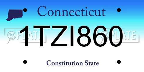 1TZI860 Connecticut License Plate