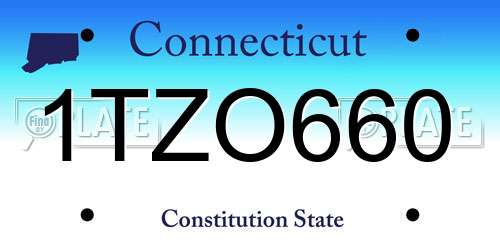 1TZO660 Connecticut License Plate